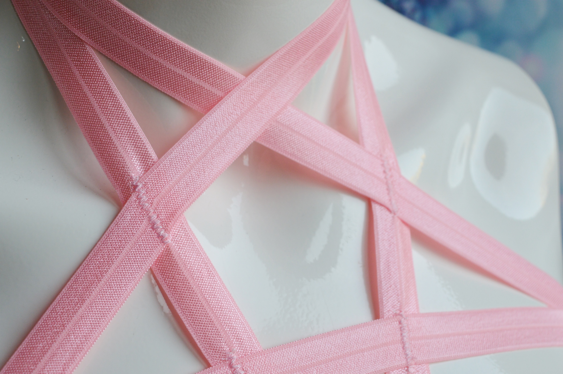 Made to Order - Body harness bra - Athamira - Pink bustier elastic bra harness - Image 7
