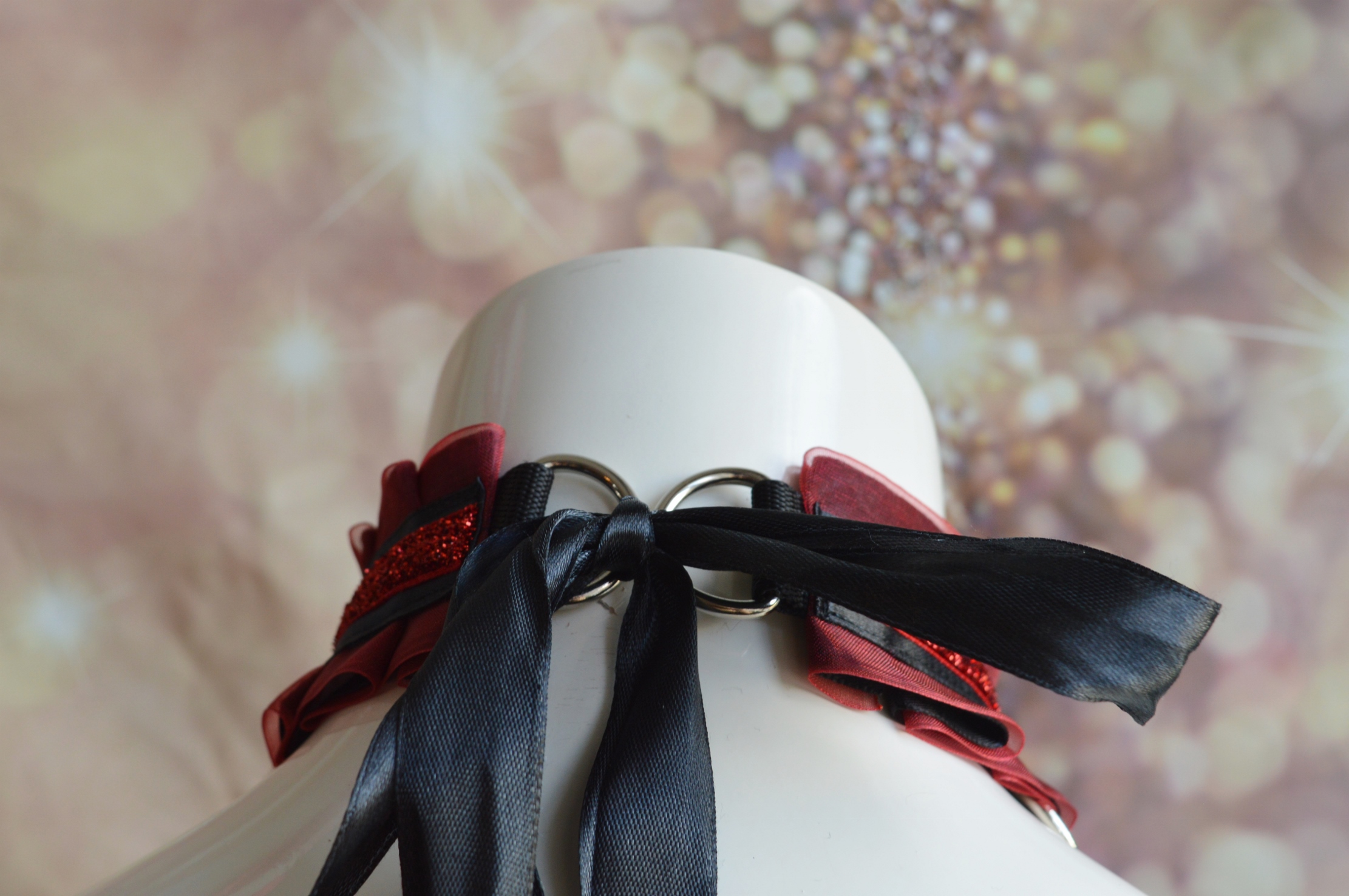 Made to Order - Kitten play collar and cuffs - Dark Rose - cute neko daddy kink bdsmproof choker set - Image 6