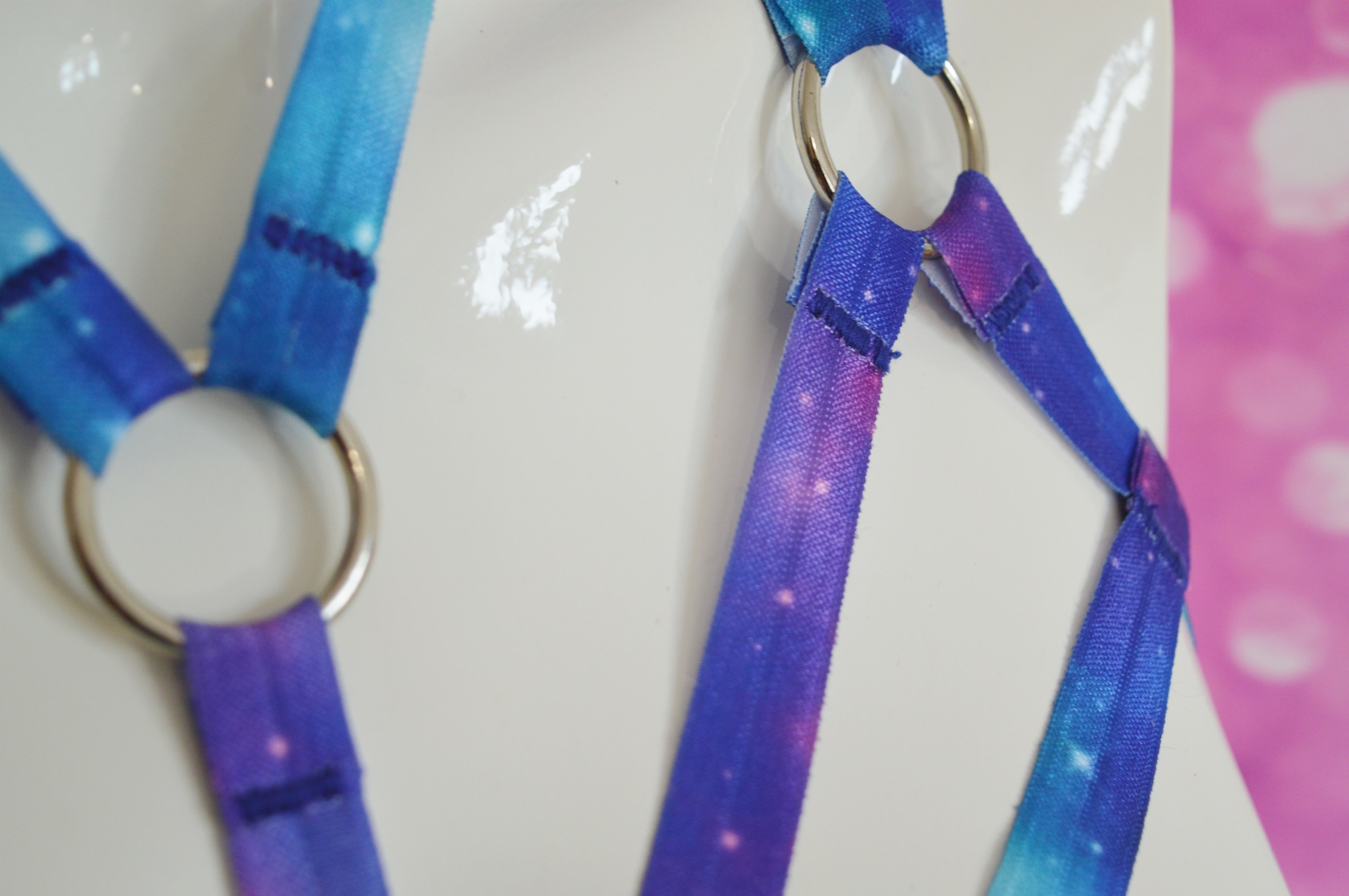 Made to Order - Body harness bra - Jeranne - galaxy elastic bra harness - handmade fetish wear by Nekollars - Image 7