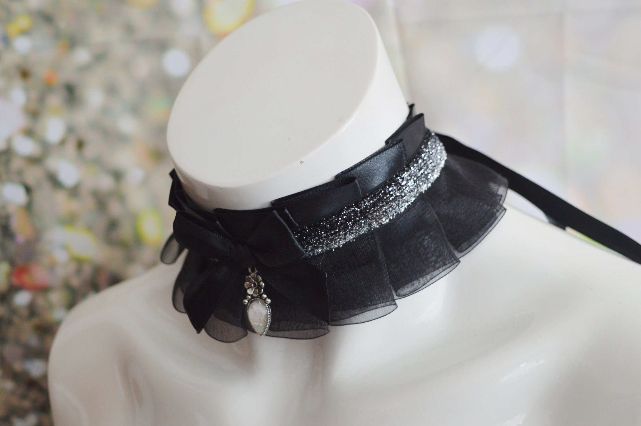 Made to Order - Gothic collar - Gothic Countess - black and red dark victorian goth choker - dark wiccan witch vampire costume by Nekollars - Image 7