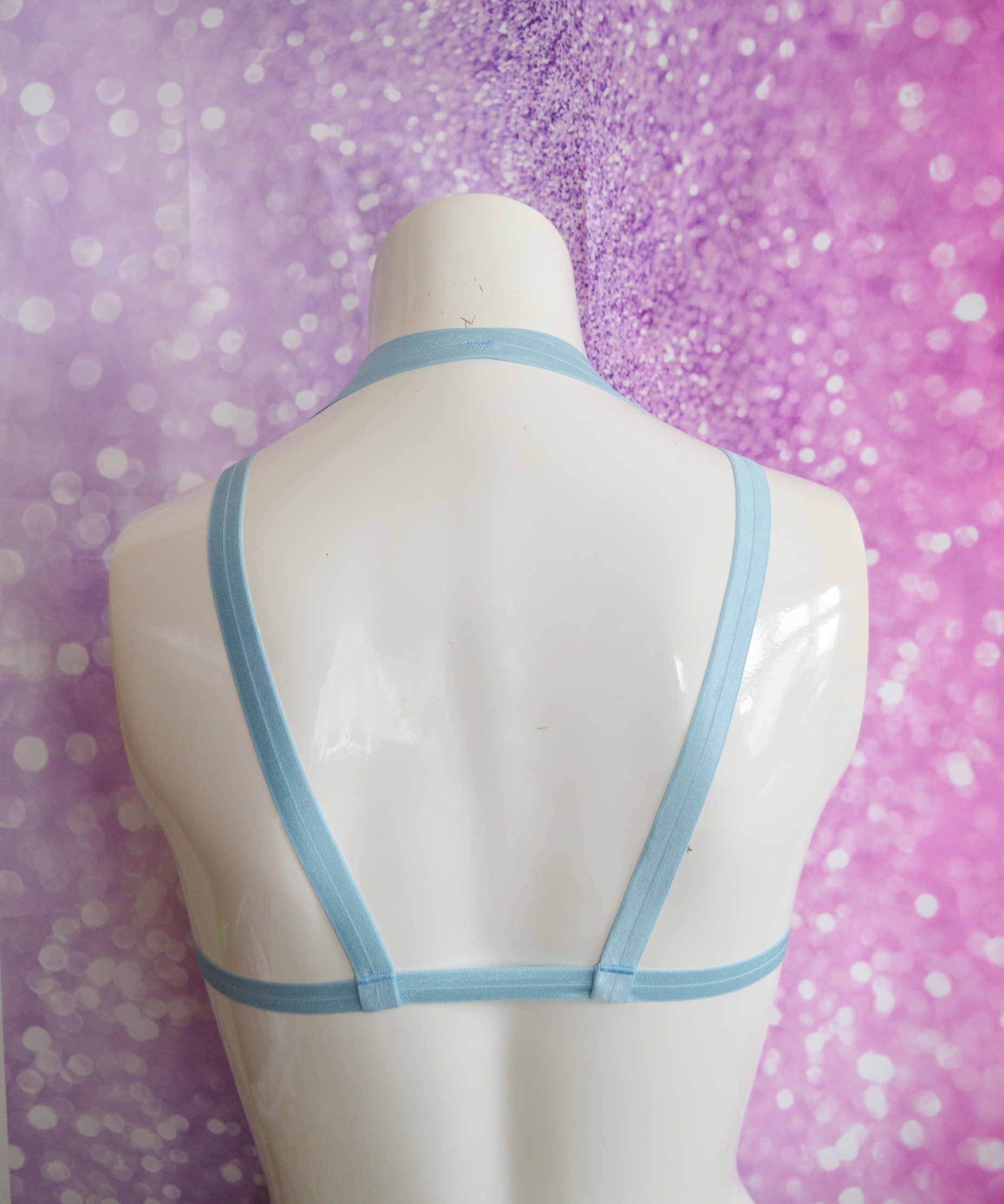 Made to Order - body harness bra - Rayne - Blue elastic bra harness - kittenplay lingerie by Nekollars - Image 7