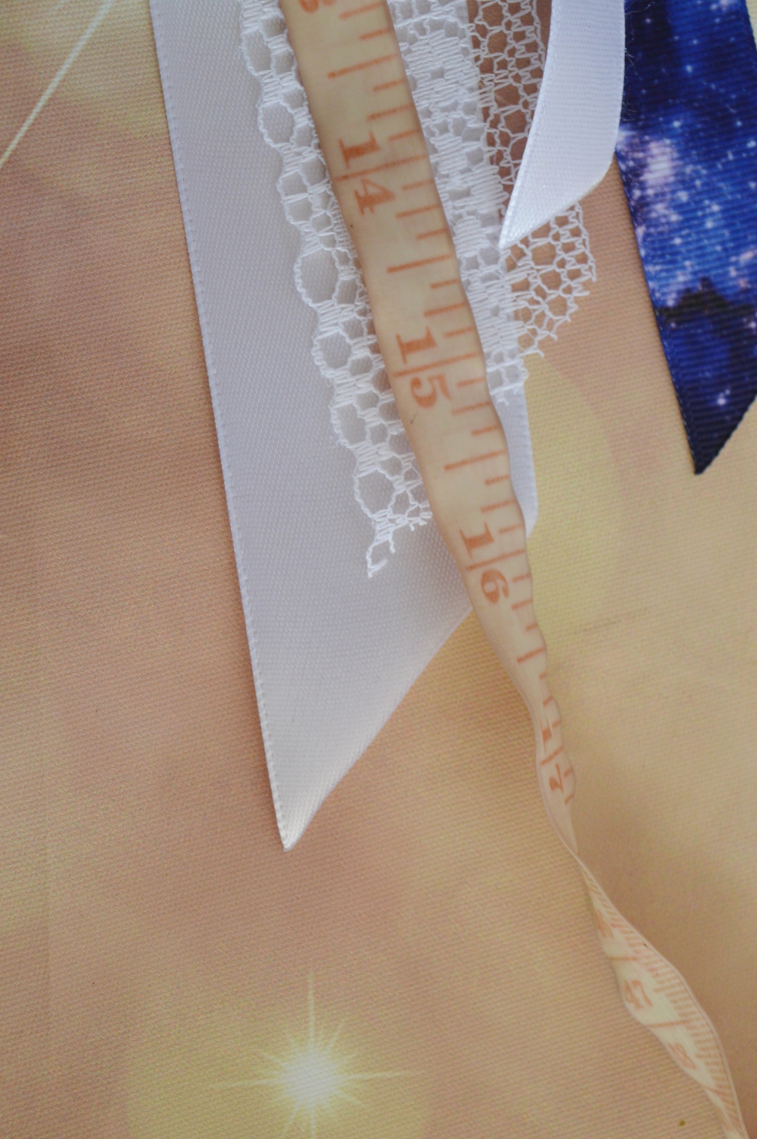 Made to Order - Hair bow - Blue galaxy printed with Star - Blue and white lolita kawaii hairbow - Image 3