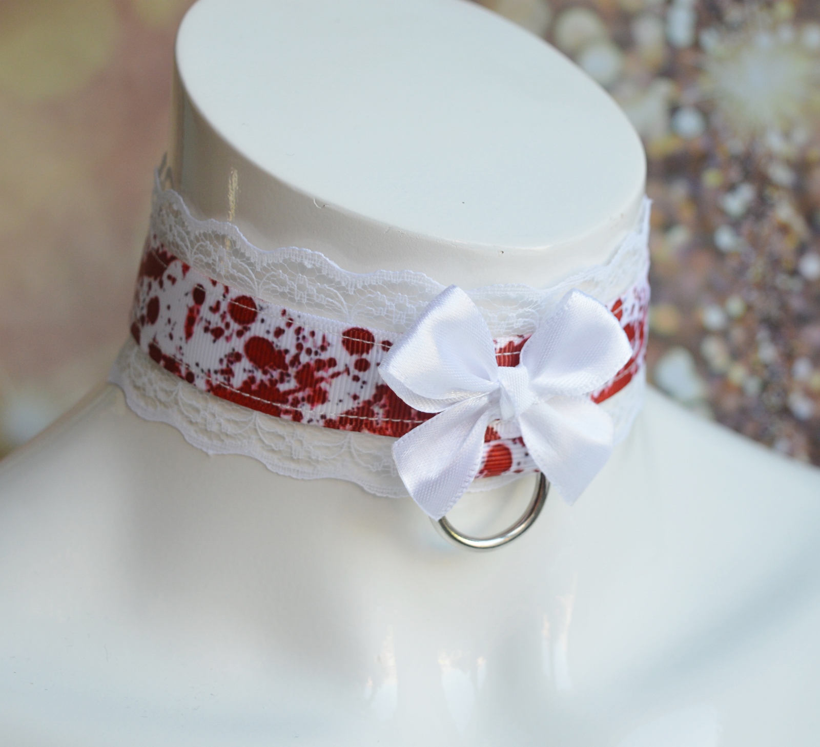 Made to Order - Gothic Collar - Dextris - blood splatter Chocker by Nekollars - Image 2