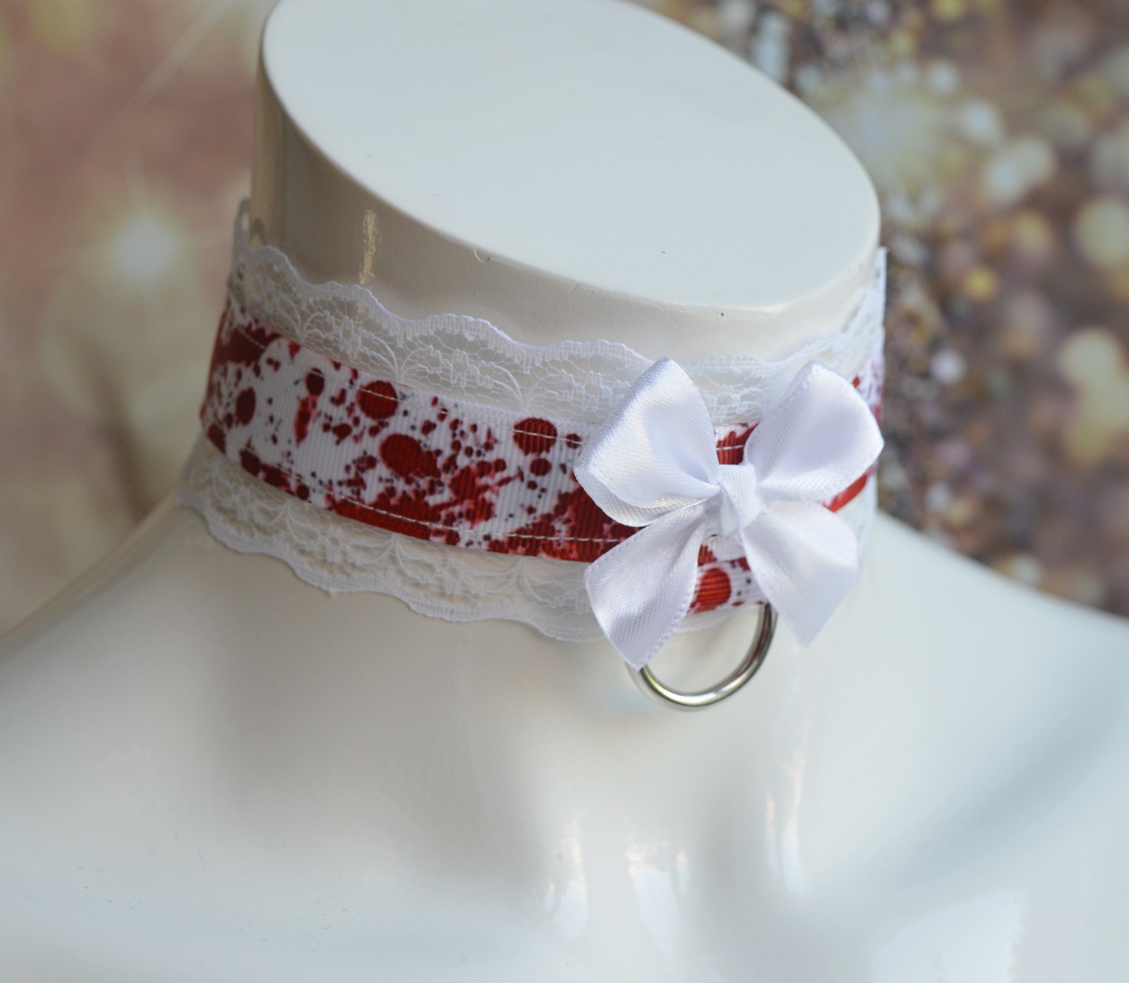 Made to Order - Gothic Collar - Dextris - blood splatter Chocker by Nekollars - Image 6