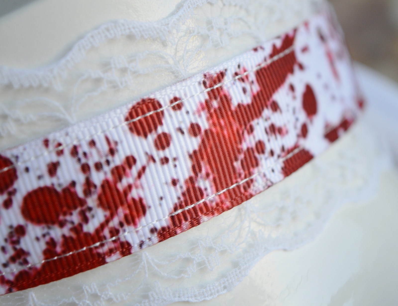 Made to Order - Gothic Collar - Dextris - blood splatter Chocker by Nekollars - Image 7