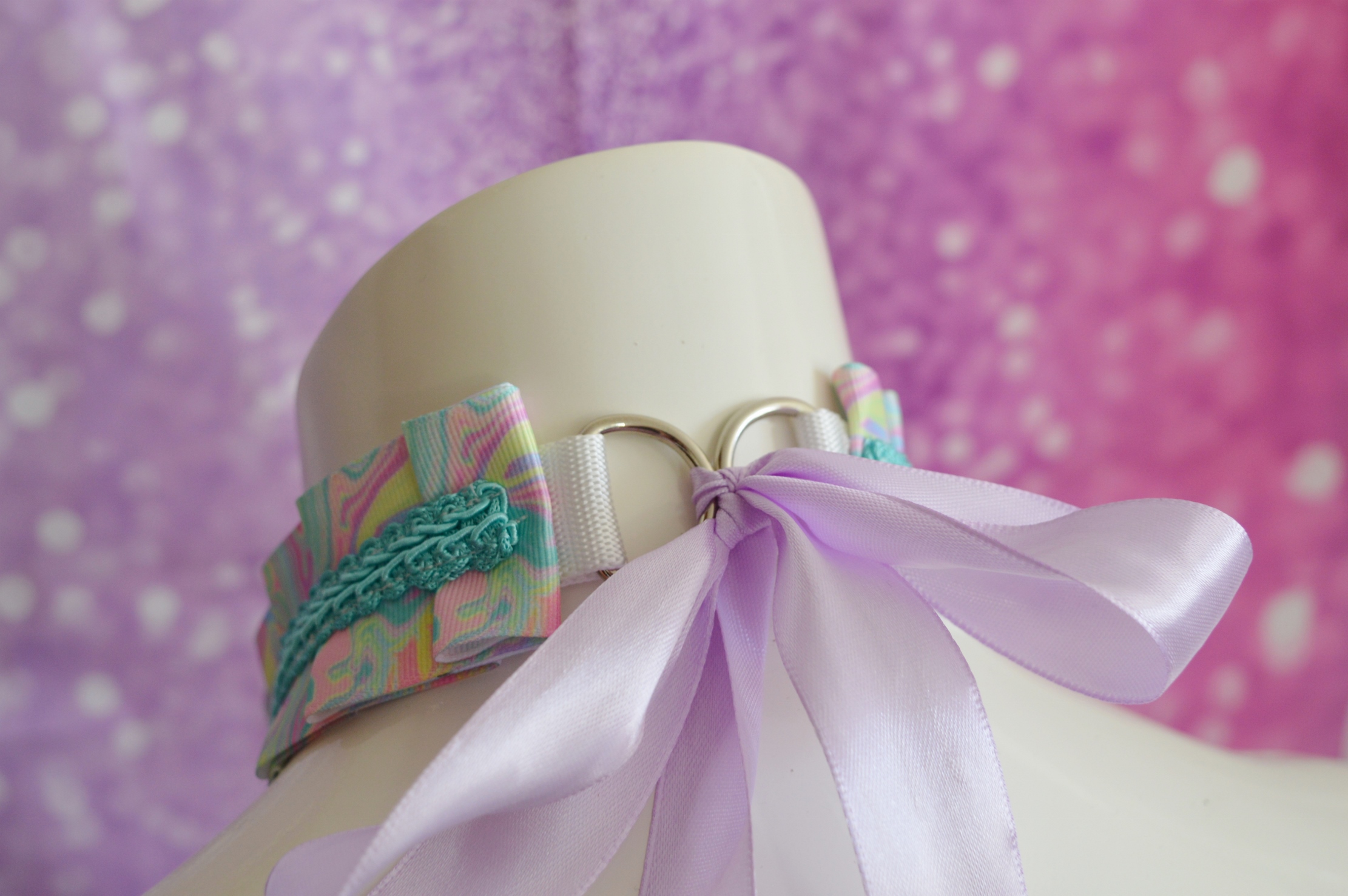 Made to Order - Kitten play collar - Rainbow Sky - pastel choker by Nekollars - Image 10