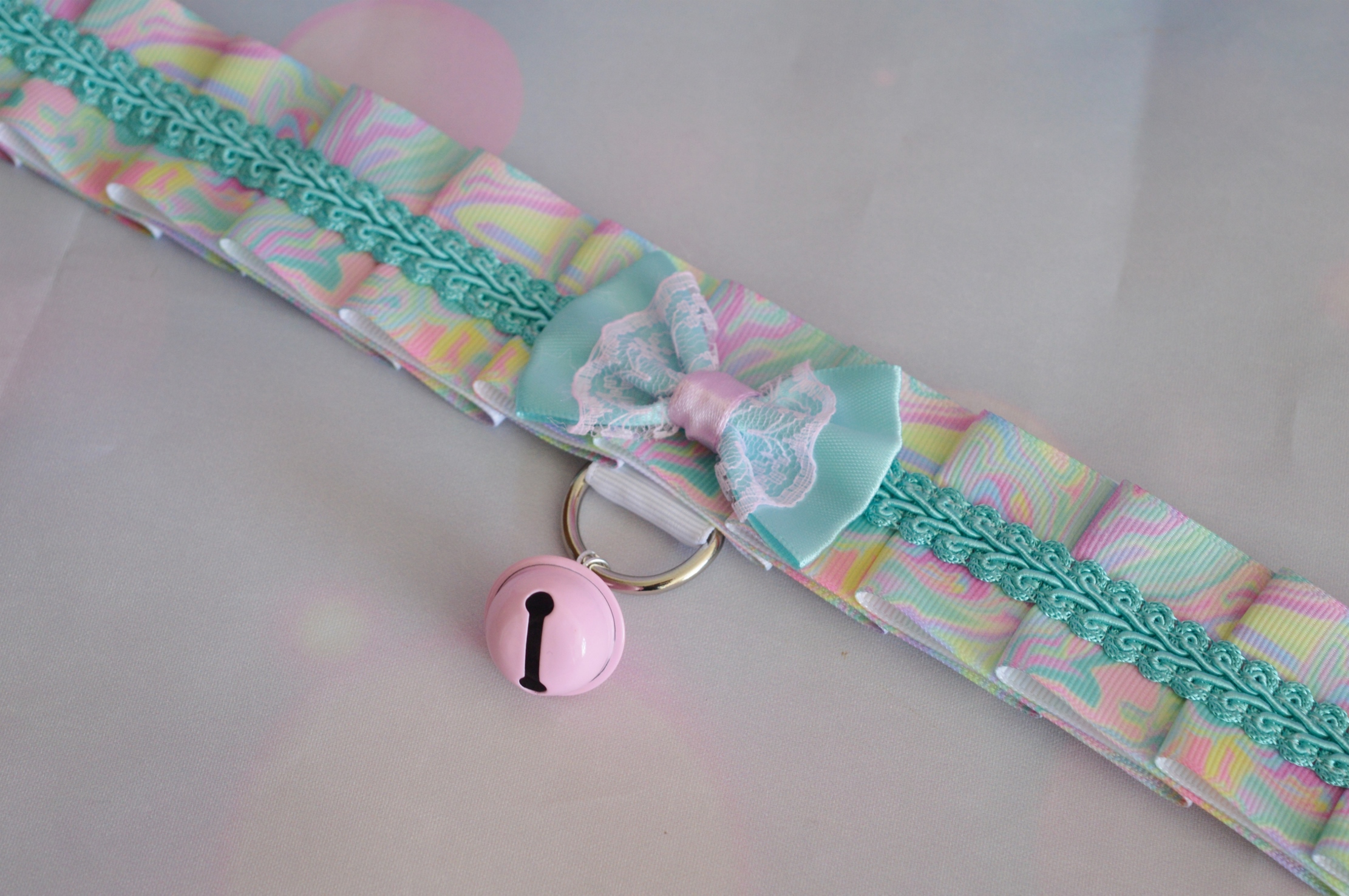 Made to Order - Kitten play collar - Rainbow Sky - pastel choker by Nekollars - Image 3