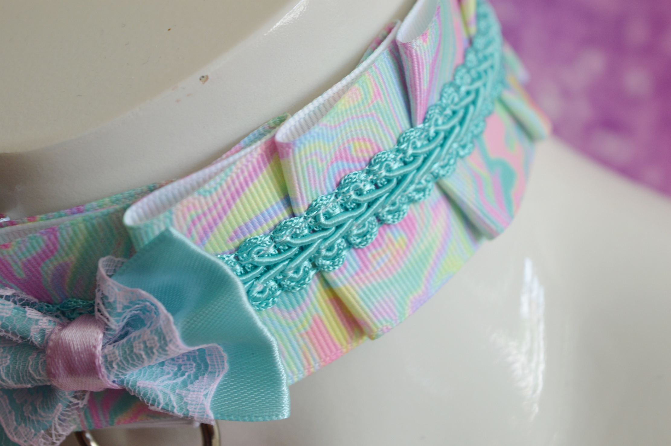 Made to Order - Kitten play collar - Rainbow Sky - pastel choker by Nekollars - Image 5
