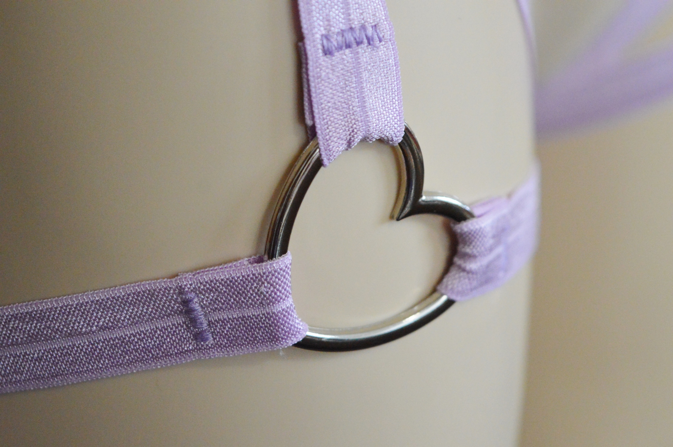 Made to Order - Body harness - Violet Lowena - elastic leg thight garter harness - DDLG kawai lingerie - handmade fetish wear by Nekollars - Image 2