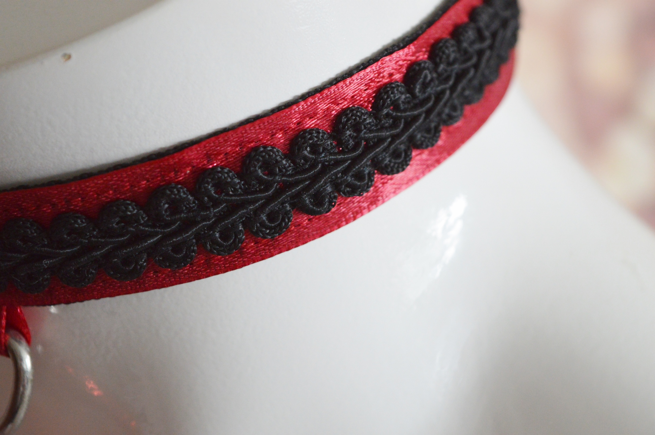 Premade Goth choker - Red Omen - Gothic goth lolita necklace collar - red black - lace victorian belle choker - by Nekollars - Image 6