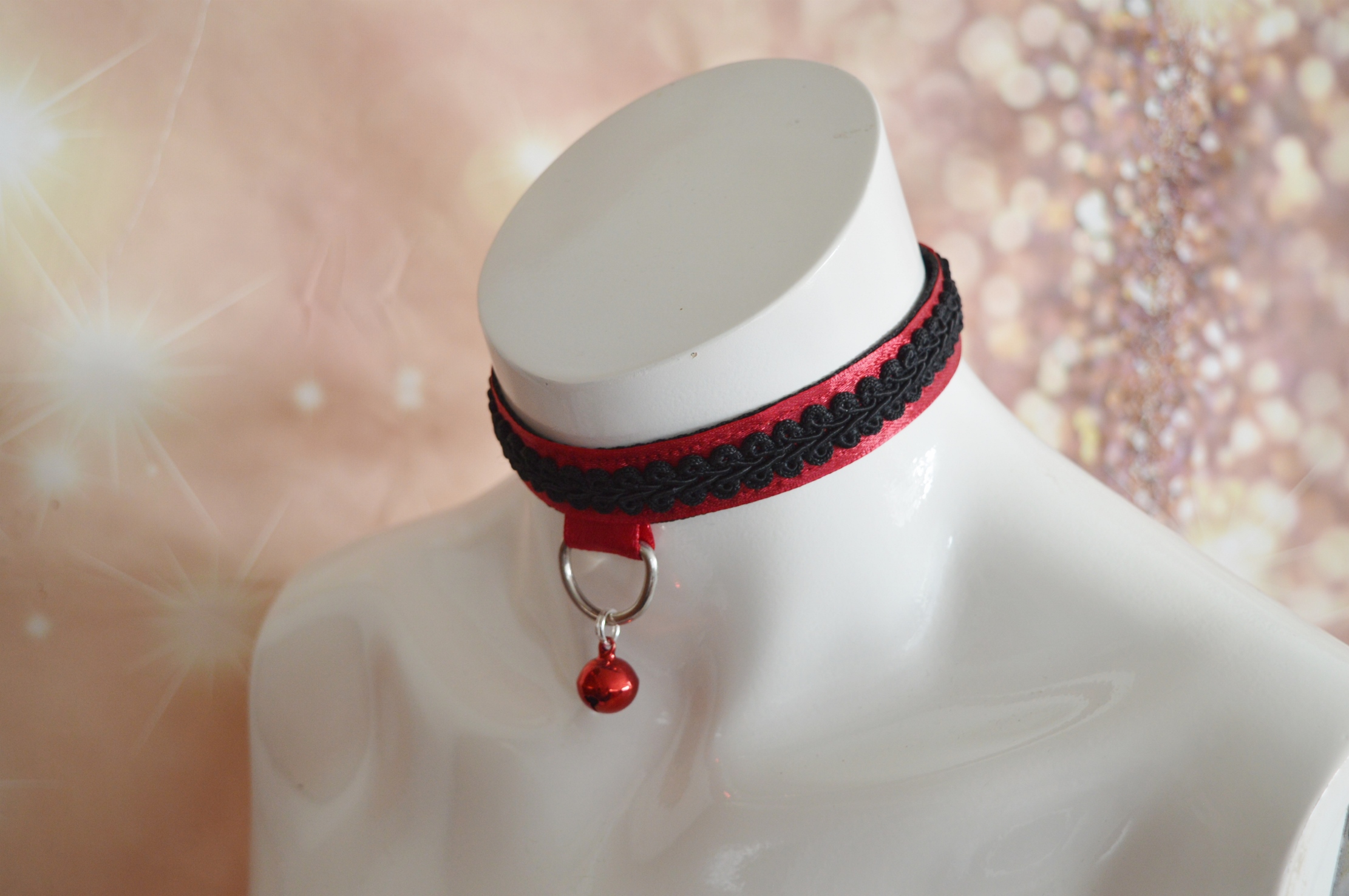 Premade Goth choker - Red Omen - Gothic goth lolita necklace collar - red black - lace victorian belle choker - by Nekollars - Image 7