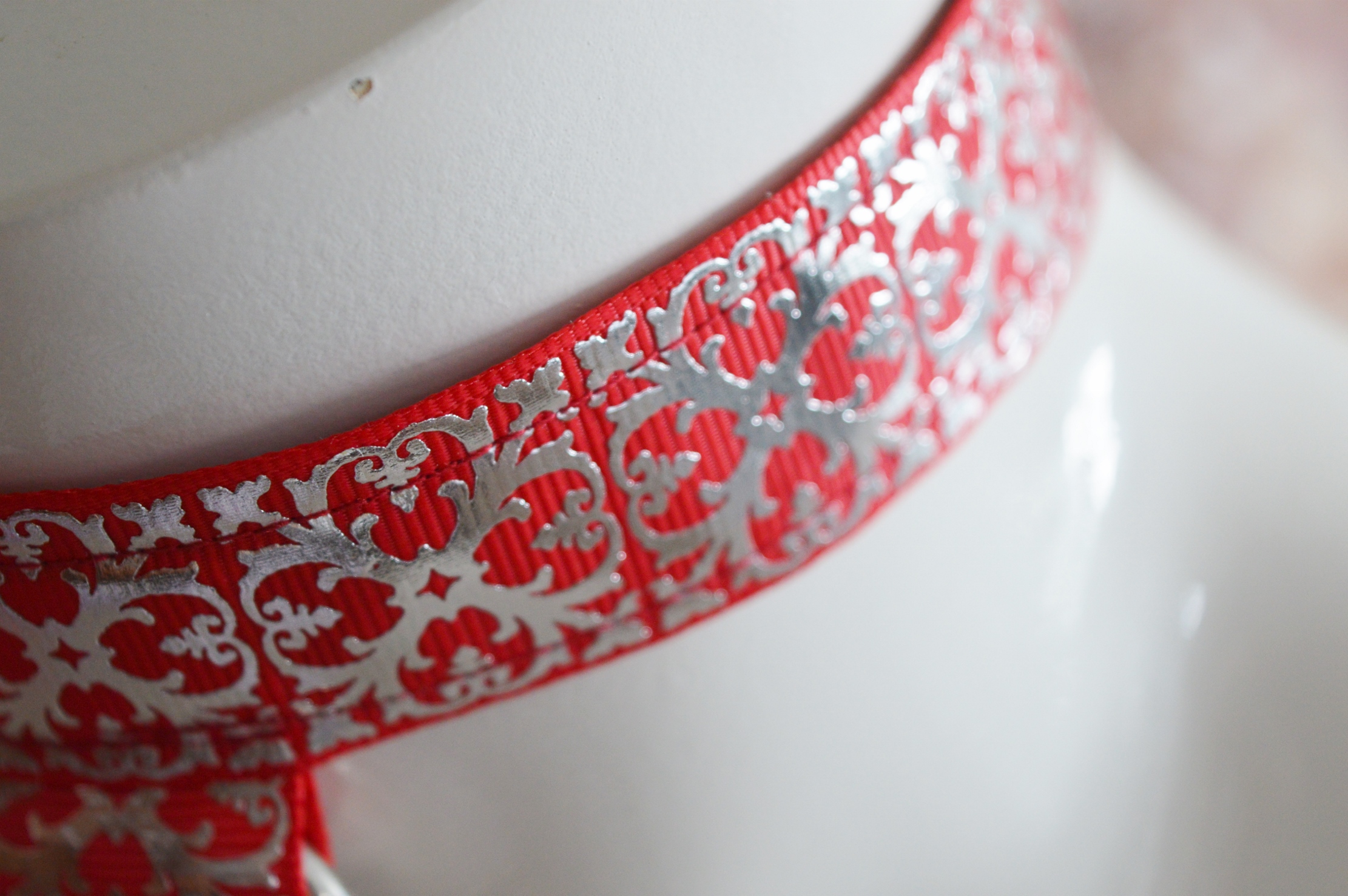 Premade Goth choker - Red Tapestry - Gothic goth lolita necklace collar - red black - lace victorian belle choker - by Nekollars - Image 7
