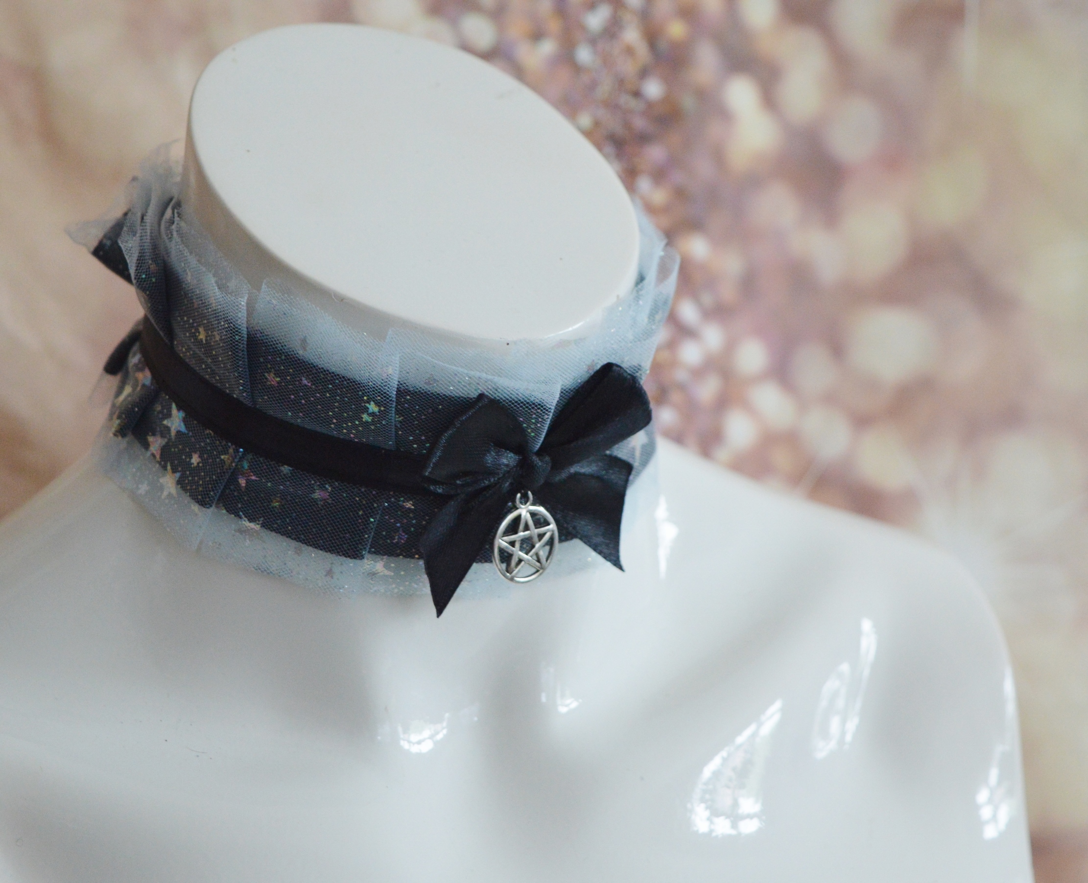 Premade Gothic collar - Star of Night - handmade goth lolita gear by Nekollars - Image 5