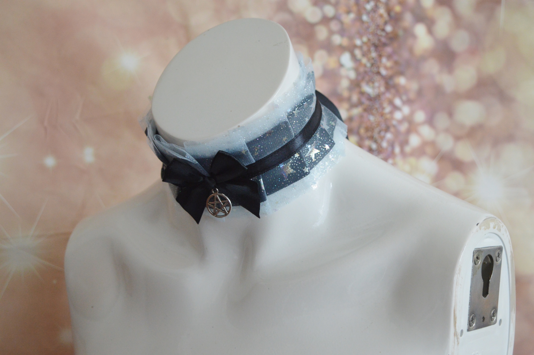 Premade Gothic collar - Star of Night - handmade goth lolita gear by Nekollars - Image 6