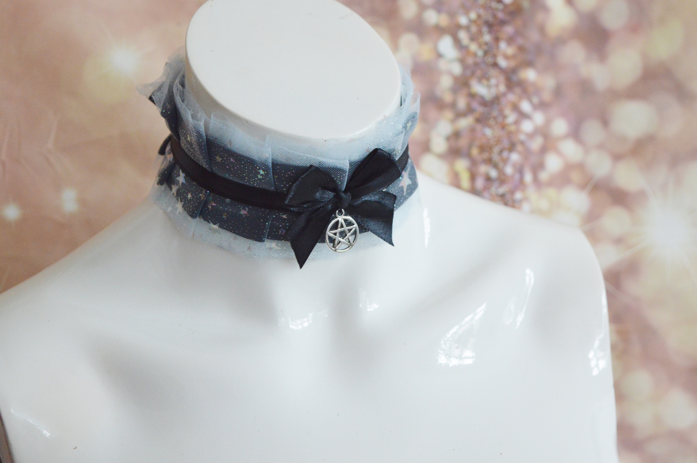 Premade Gothic collar - Star of Night - handmade goth lolita gear by Nekollars - Image 7