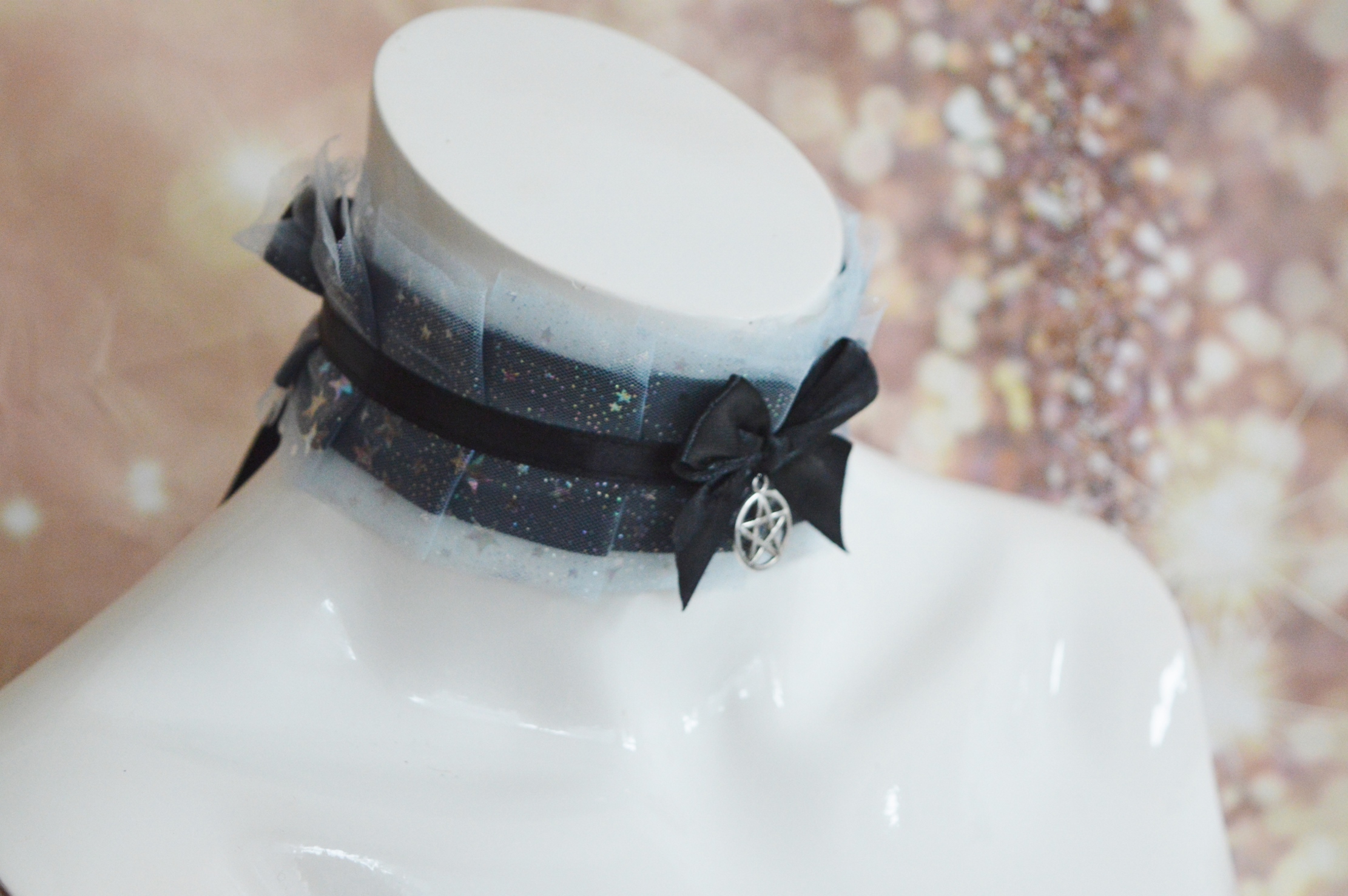 Premade Gothic collar - Star of Night - handmade goth lolita gear by Nekollars - Image 8