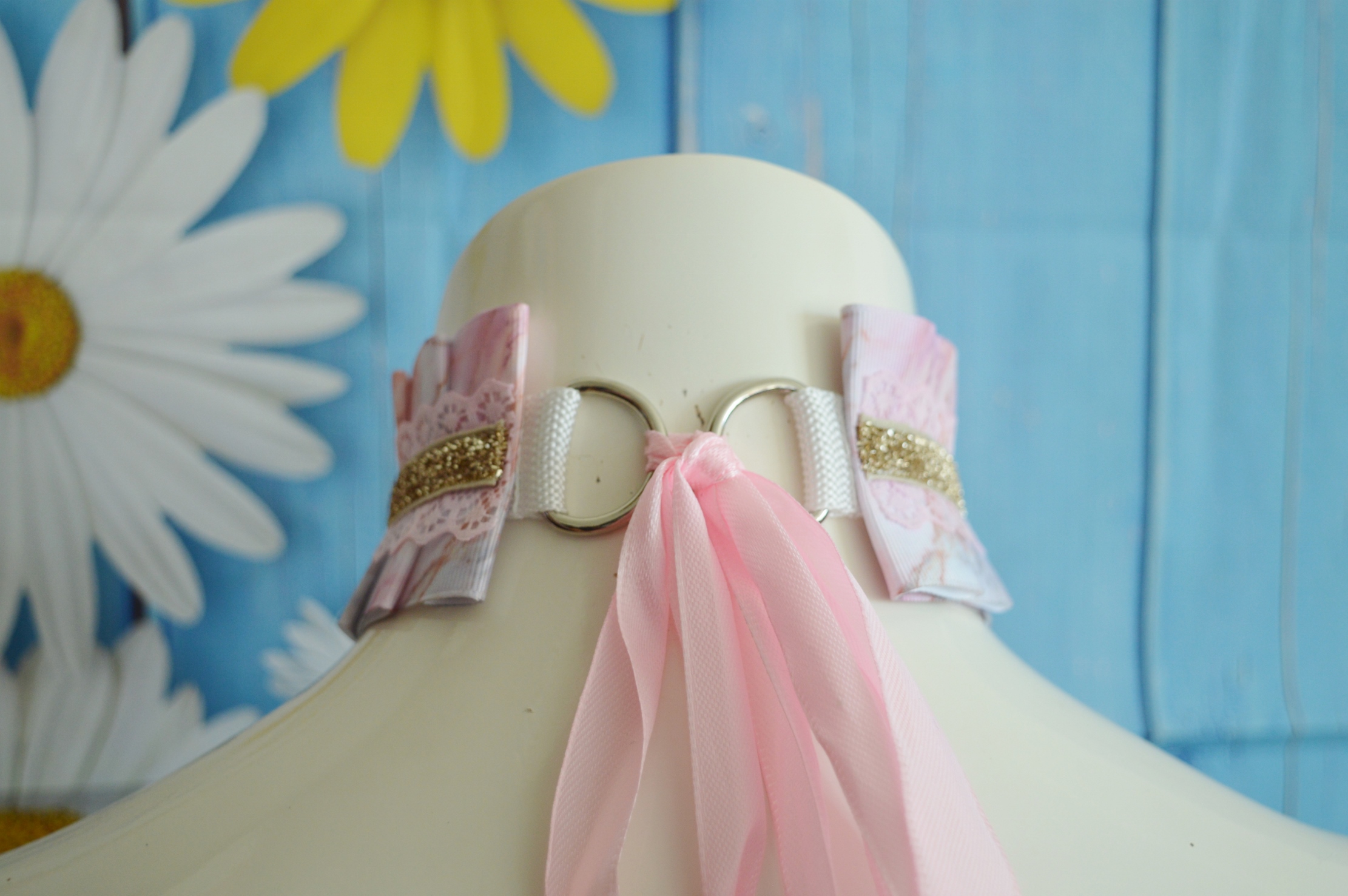 Premade Kittenplay day collar - Soft Creme - ddlg mdlg cgl princess choker by Nekollars - Image 4