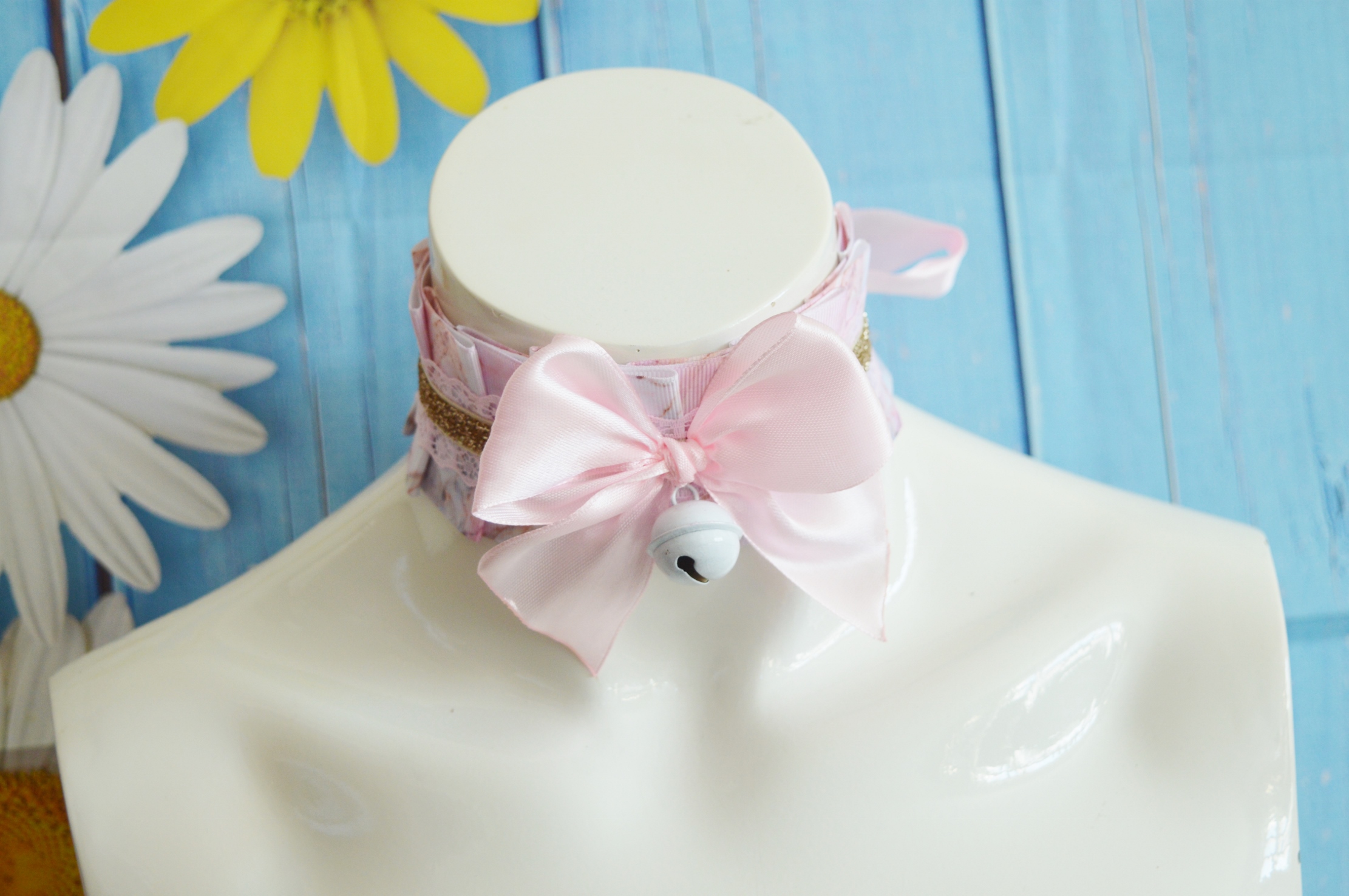 Premade Kittenplay day collar - Soft Creme - ddlg mdlg cgl princess choker by Nekollars - Image 5