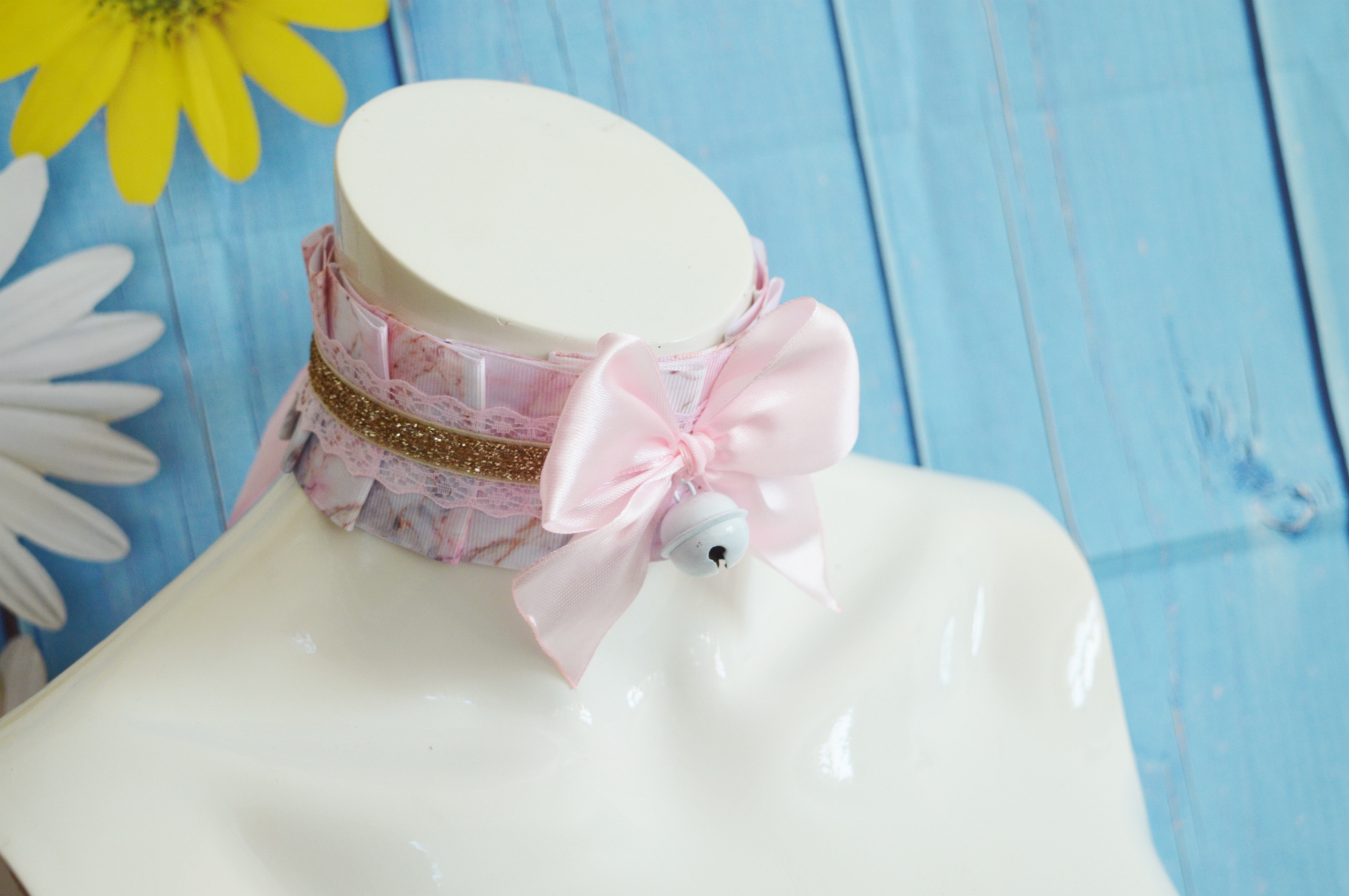 Premade Kittenplay day collar - Soft Creme - ddlg mdlg cgl princess choker by Nekollars - Image 6