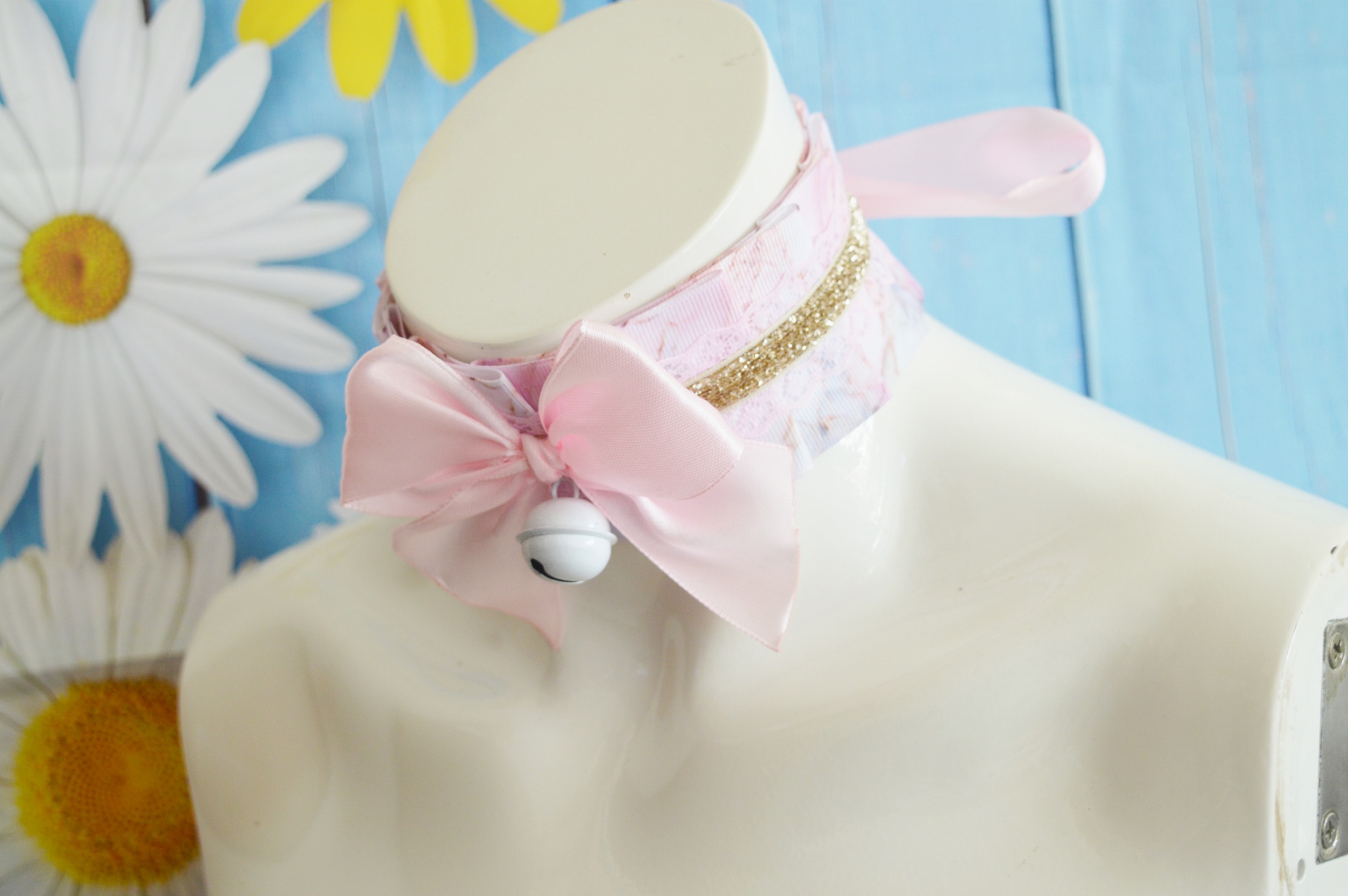 Premade Kittenplay day collar - Soft Creme - ddlg mdlg cgl princess choker by Nekollars - Image 7