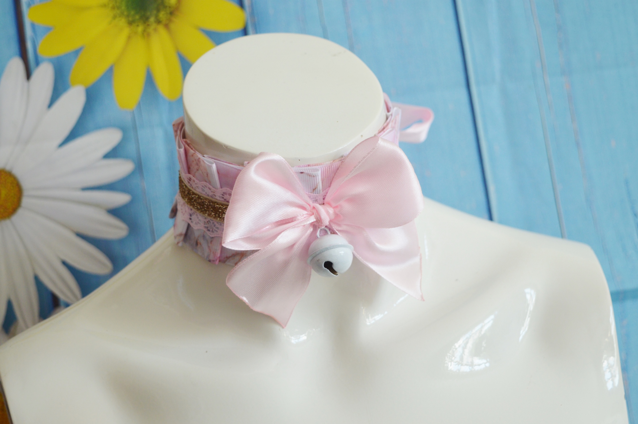 Premade Kittenplay day collar - Soft Creme - ddlg mdlg cgl princess choker by Nekollars - Image 8
