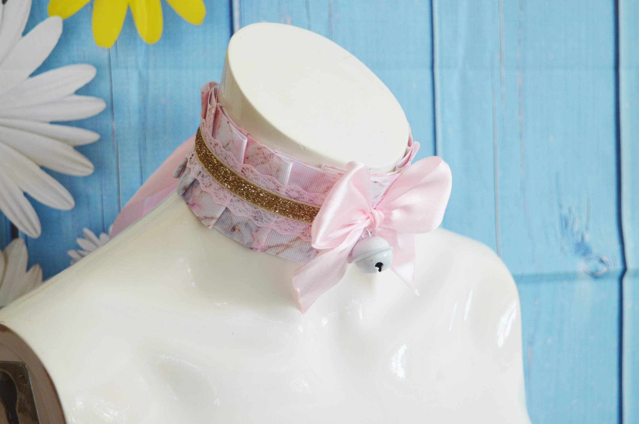 Premade Kittenplay day collar - Soft Creme - ddlg mdlg cgl princess choker by Nekollars - Image 9