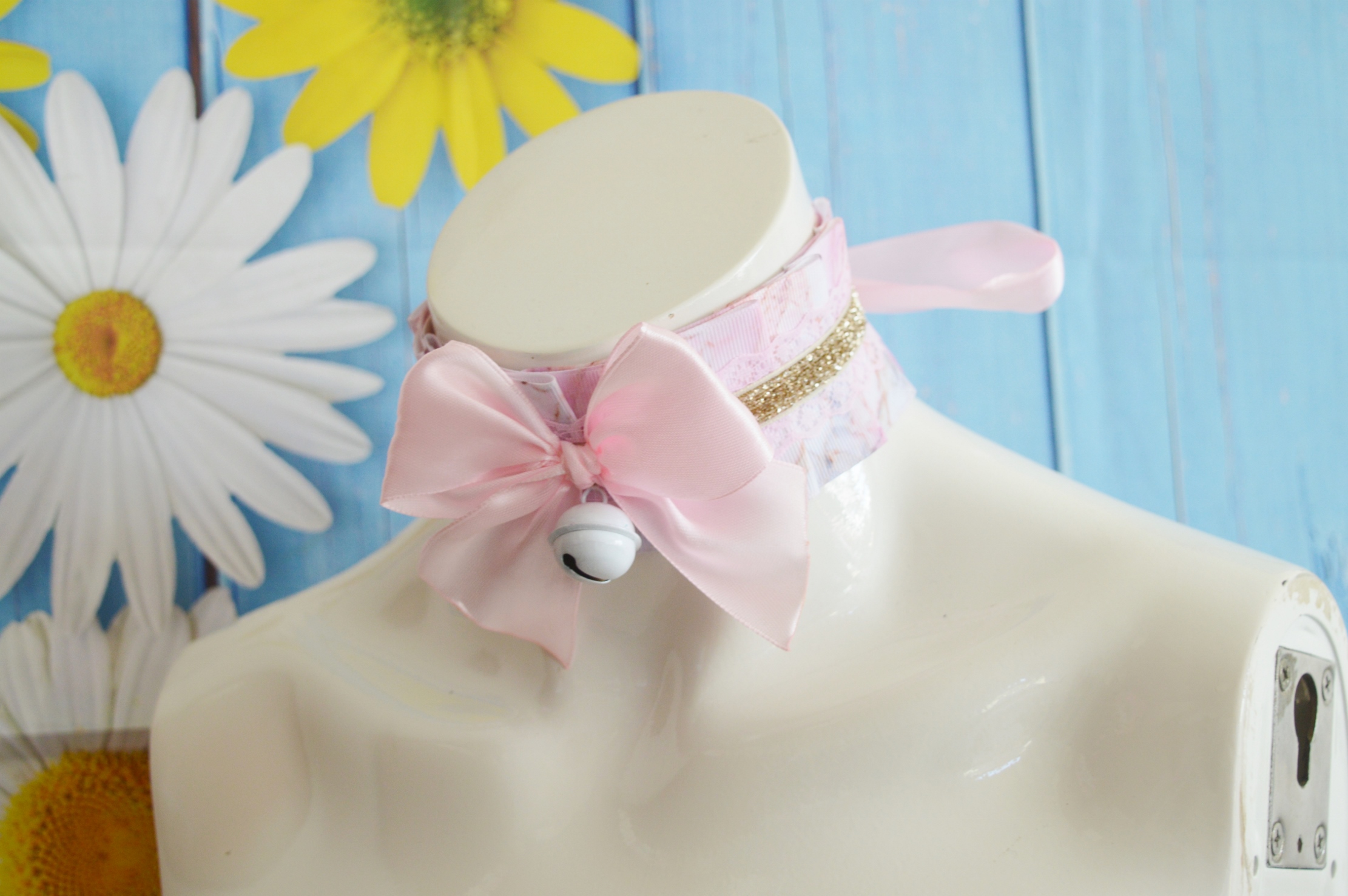 Premade Kittenplay day collar - Soft Creme - ddlg mdlg cgl princess choker by Nekollars - Image 10