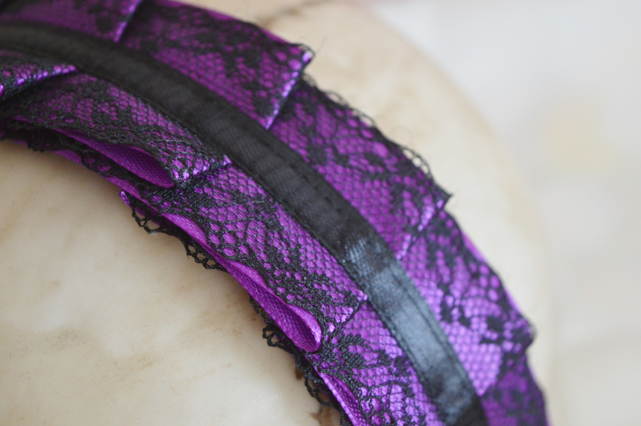 Made to Order - Gothic Lolita headband - Desmene - gothic violet hair accessory hairbow headpiece - Image 8
