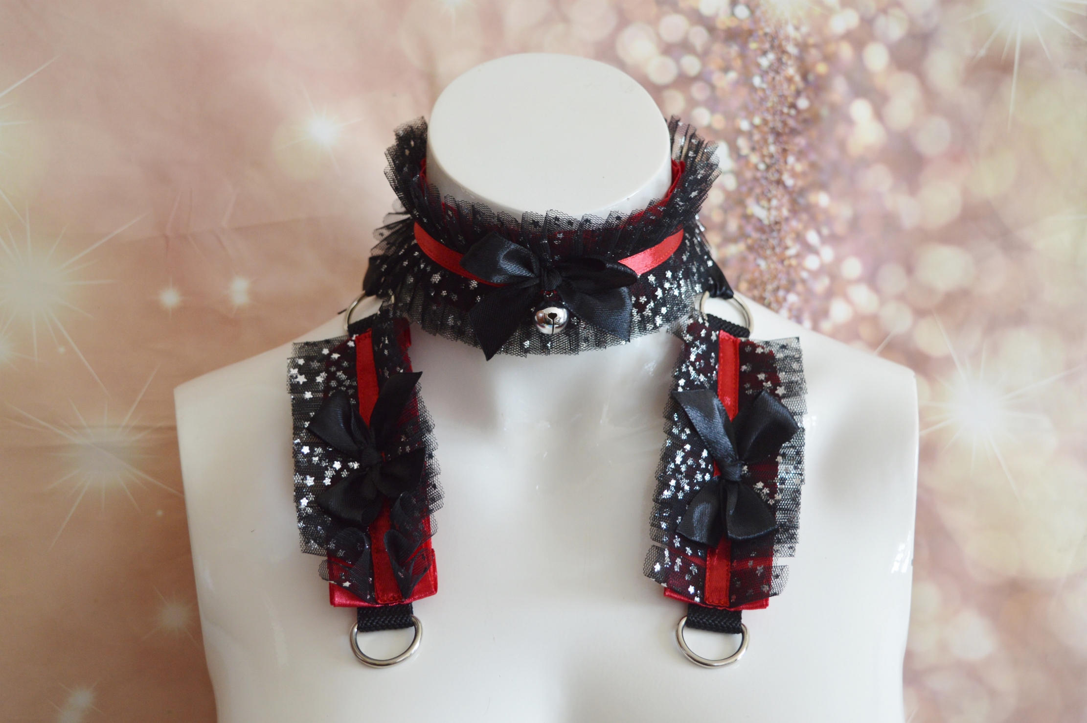 Gothic Kitten play collar and cuffs - Night Kitty