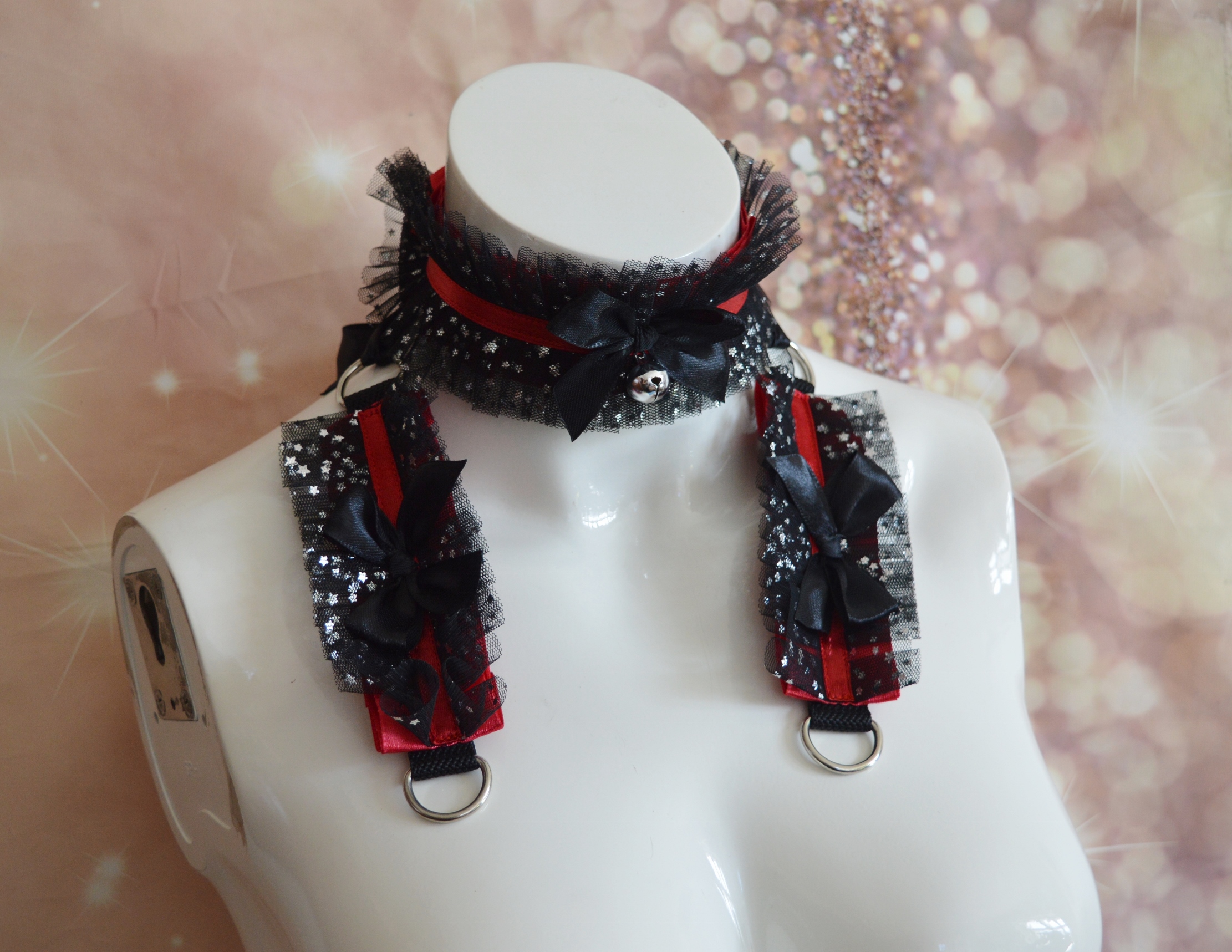Premade Gothic Kitten play collar and cuffs - Night Kitty - pet ddlg choker set petplay lace handmade - Image 7