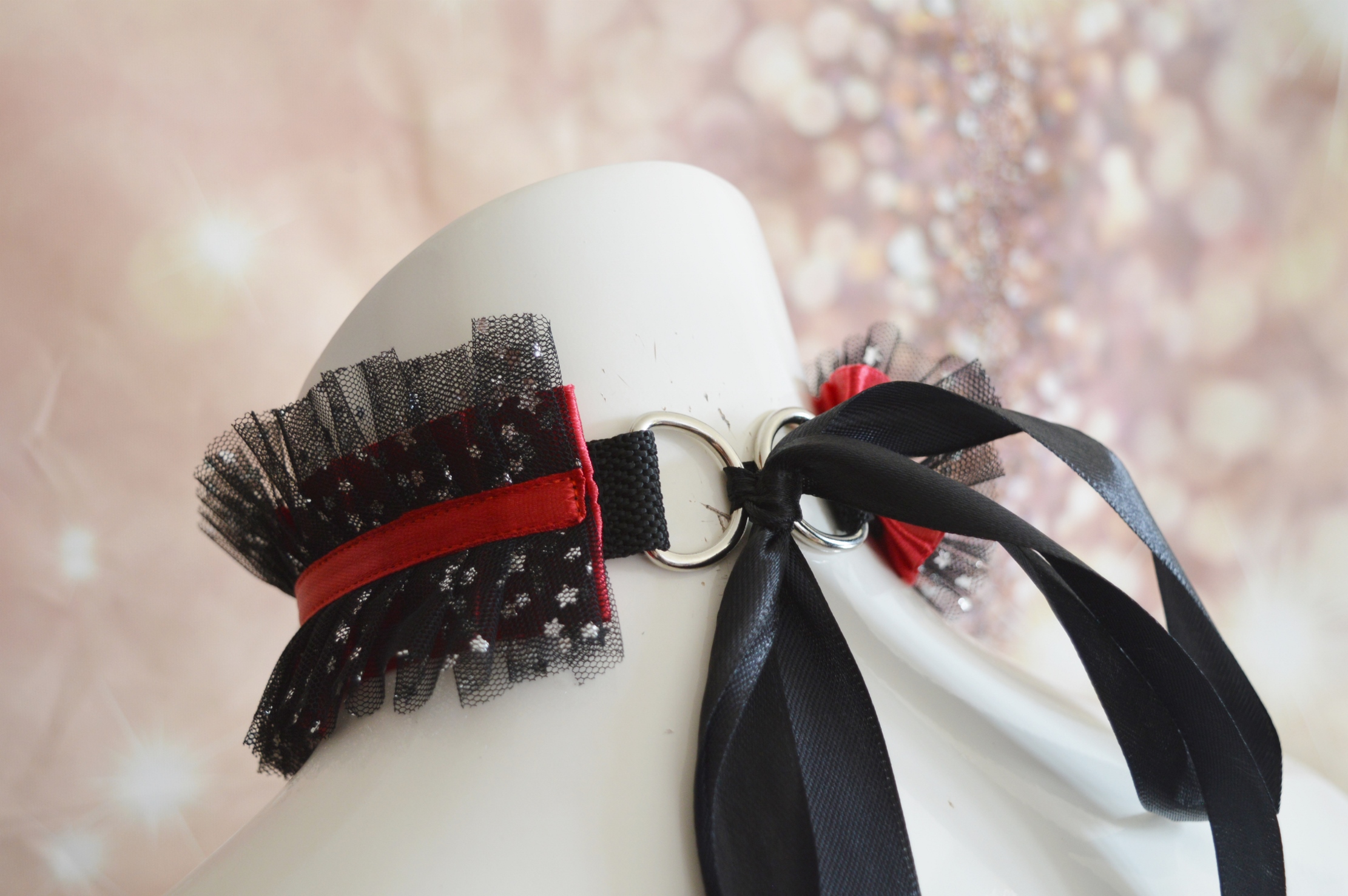 Premade Gothic Kitten play collar and cuffs - Night Kitty - pet ddlg choker set petplay lace handmade - Image 2
