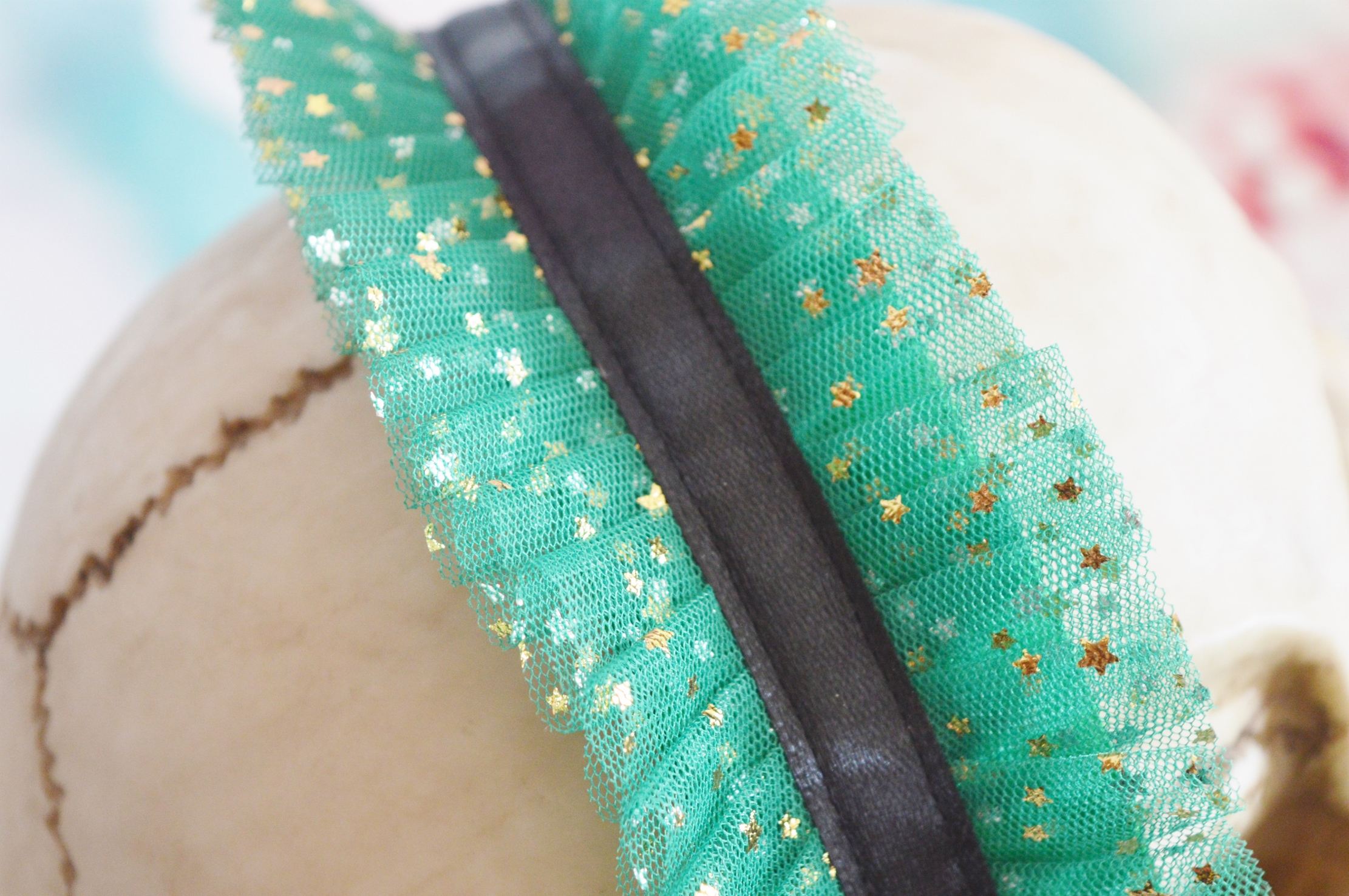 Premade - Lolita headband - Goblia - sweet green star printed headdress kawaii hair accessory by Nekollars - Image 7