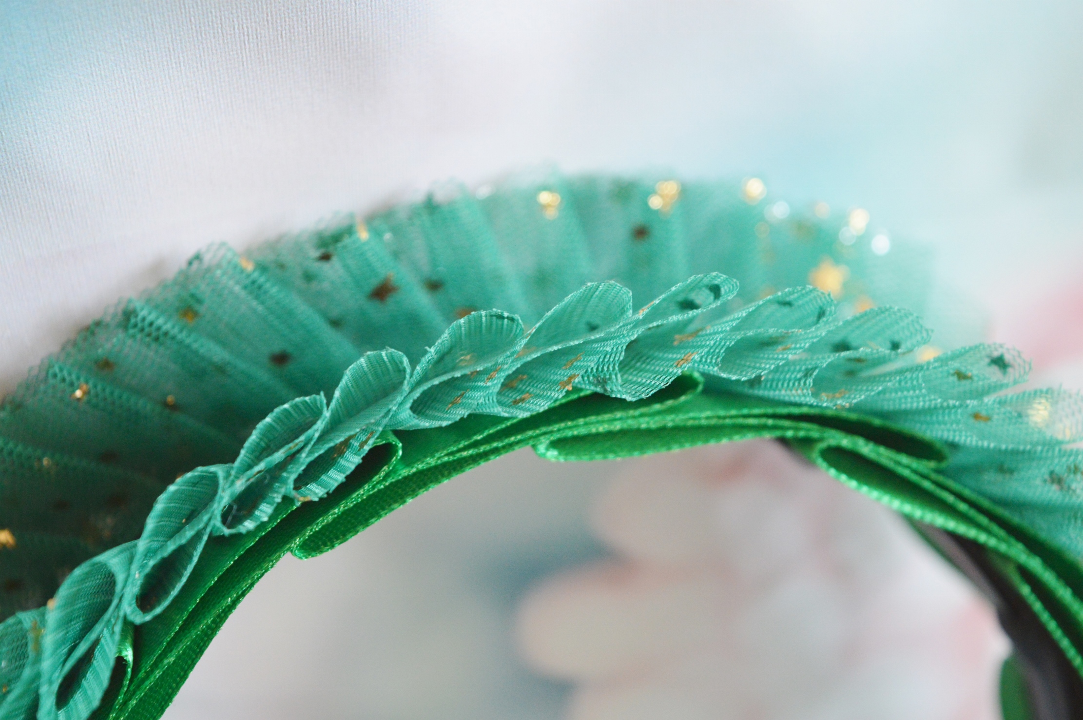 Premade - Lolita headband - Goblia - sweet green star printed headdress kawaii hair accessory by Nekollars - Image 9